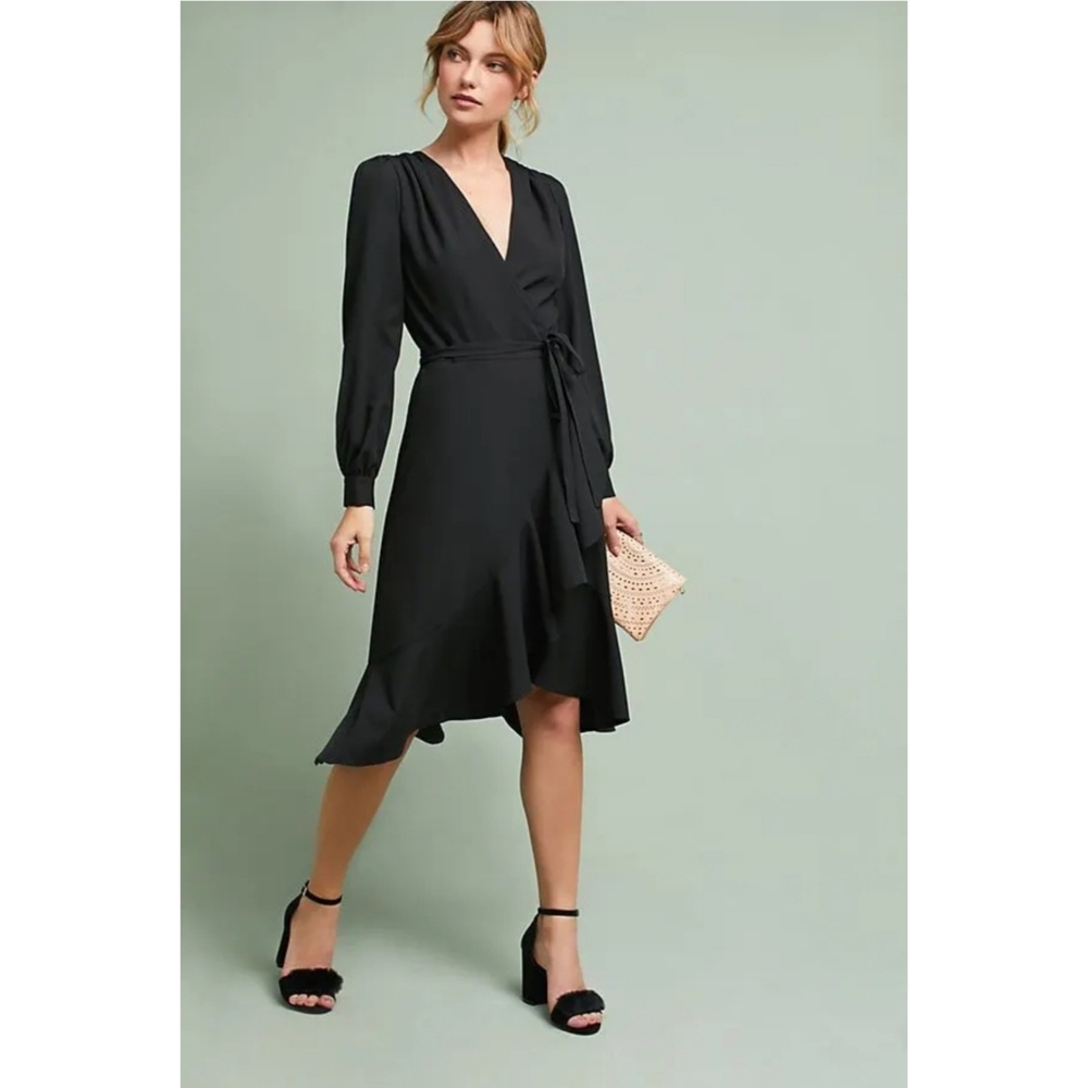 Anthropologie Yumi Kim Black Casanova Wrap Dress